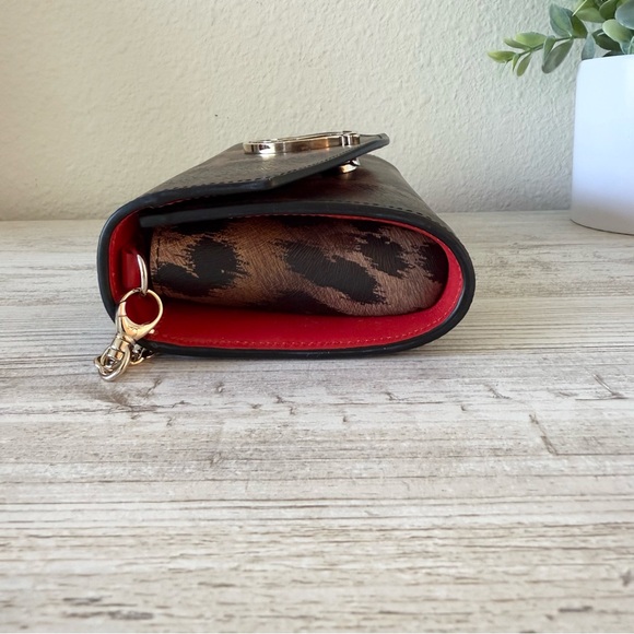 New Christian Louboutin Loubi54 Animal print mini bag wallet with chain - Picture 12 of 15